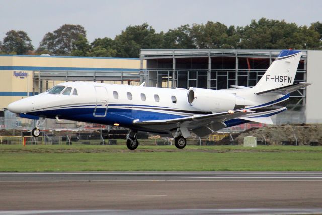 Cessna Citation Excel/XLS (F-HSFN) - Gestair Citation XLS+ on short finals for rwy 24 on 28-Oct-22 arriving from LFRK as GES331N.