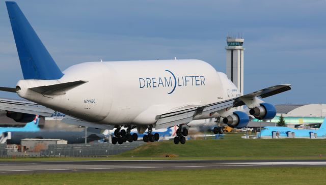 Boeing Dreamlifter (N747BC) - Boeing 747-4J6(LCF) Large Cargo Freighter Dreamlifter arriving at KPAE from NGO Nagoya Japan by way of PANC Anchorage