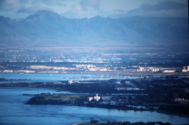— — - PHNL - from atop Diamond Head in July 1998.