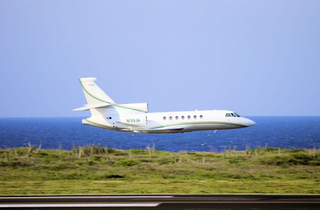 Dassault Falcon 50 (N133JA) - N133JA executing a low pass at Hato.