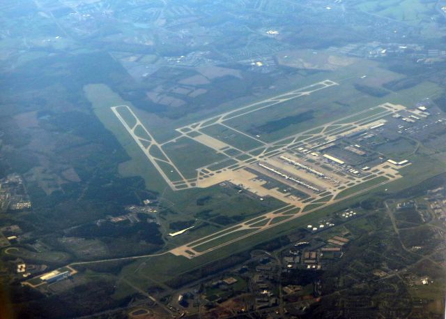 — — - The Steven F. Udvar-Hazy Center is on the bottom left corner