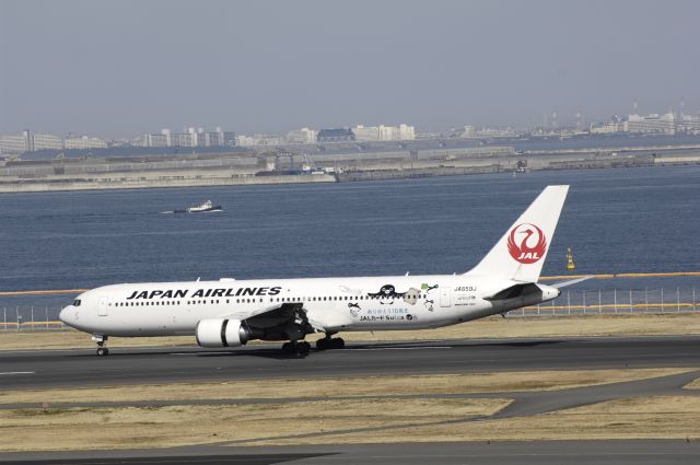 BOEING 767-300 (JA659J) - Landing at Tokyo-Haneda Intl Airport Rwy34R on 2015/03/04 "JAL Penguin Jet "