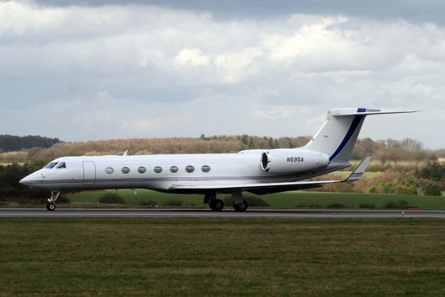 Gulfstream Aerospace Gulfstream V (N595A) - Departing R26 on 26-Mar-10 for a short hop to EGSS.