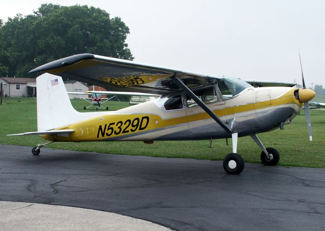 Cessna Skywagon 180 (N5329D) - Ready for departure after a layover in Dayton, Ohio