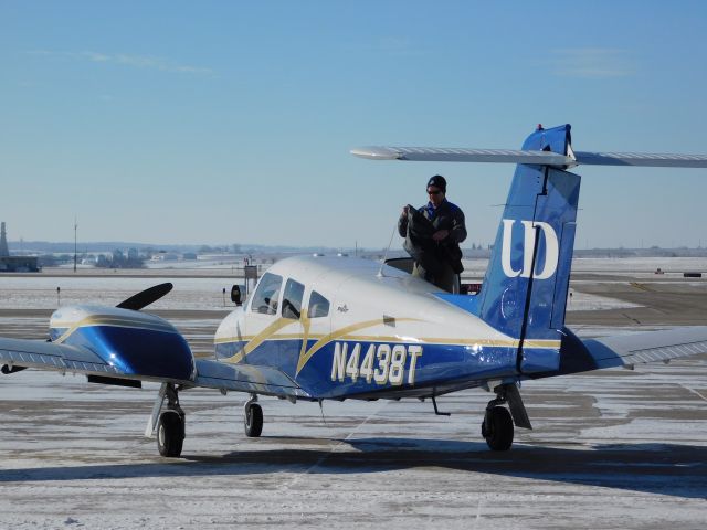 Piper PA-44 Seminole (N4438T) - A clear day in January meant a busy day of flying for University of Dubuque Aviation students.  In this case, a nearly empty ramp was a good thing!!!  N4438T returns to the ramp after a flight on this beautifully clear morning.  