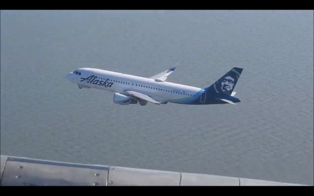 Airbus A320 — - An Alaska Airlines Airbus A320 Flies Parallel With A United Airlines Airbus A320, Taken By My Good Friend DullesPlaneSpotter