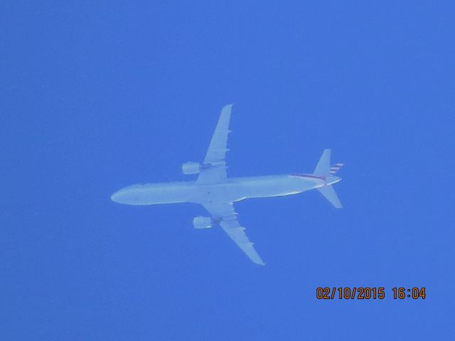 Airbus A321 (N169UW) - U.S. Airways flight 745 from PHX to CLT over Southeastern Kansas at 33,000 feet.