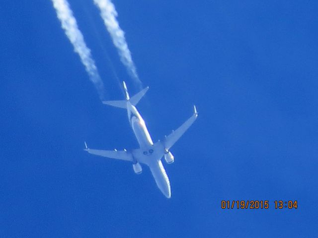 Boeing 737-800 (N585AS) - Alaska Airlines flight 16 from SEA to MCO over Southeastern Kansas at 35,000 feet.