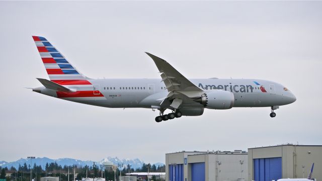 Boeing 787-8 (N800AN) - BOE817 on final to Rwy 16R to complete its maiden flight on 1/6/15. (ln 241 / cn 40618).  This is AALs first DreamLiner.