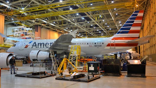 Airbus A319 (N813AW) - 3/24/18 in the AA Hangar.