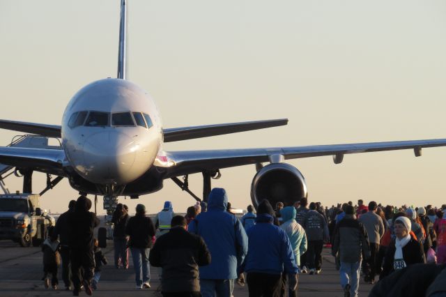 Boeing 757-200 (N941UW) - Taken October 26, 2013 at the 7th Annual Runway 5K Run/Walk (I Walked). Part of course was on runway 5-23 and they had this parked for our enjoyment!