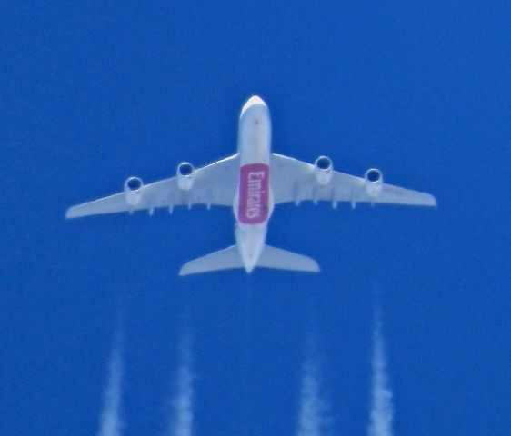Airbus A380-800 — - fortunate to have this aircraft fly directly overhead, at Carson City, on the way to LAX
