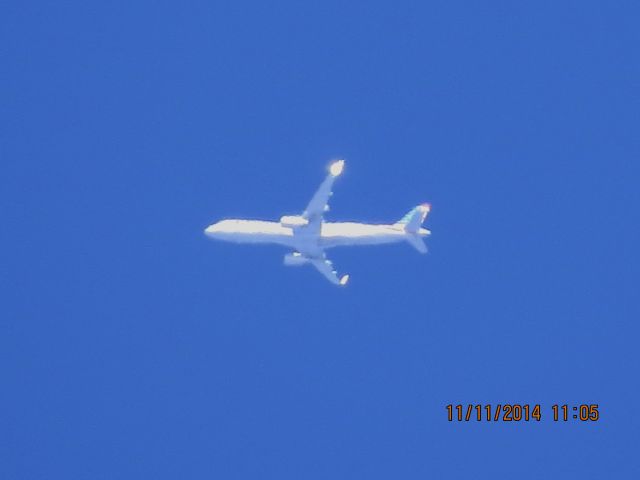 Airbus A321 (N107NN) - American Airlines flight 1 from JFK to LAX over Southeastern Kansas at 36,000 feet.