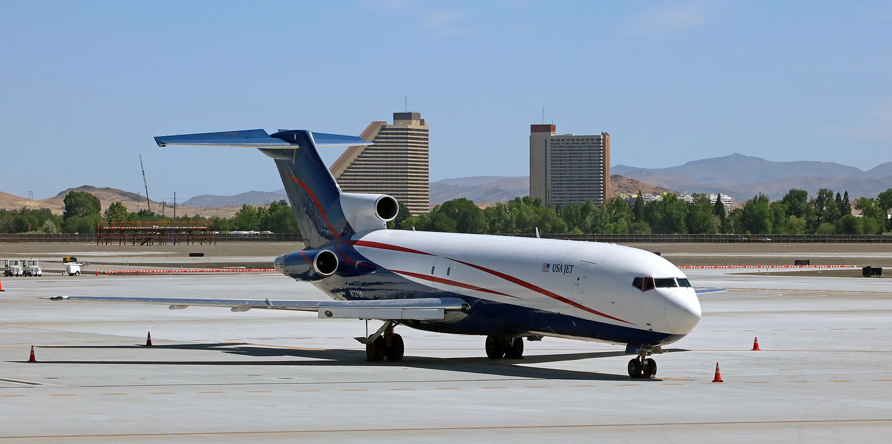 BOEING 727-200 (N727US) - JUS's N727US (ex American Airlines as N715AA and ex Capital Cargo International as N715AA), a B722, sits on the November Ramp for a daytime rest at RNO.br /(Photo taken one month ago: 5 Jun 2020)