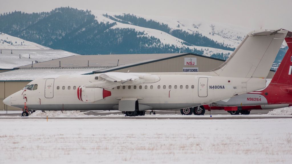 Avro Avroliner (RJ-85) (N480NA) - Neptune Aviation Services Blank Tanker