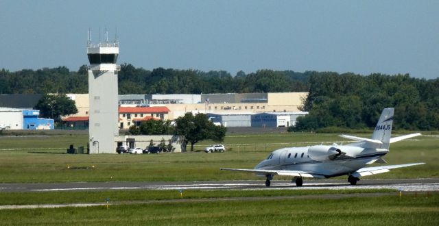 Cessna Citation Excel/XLS (N844JS) - Departing on the active runway is this 2003 Cessna Citation Excel 560XLS from the Summer of 2021.