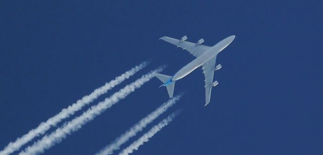 Boeing 747-400 (PH-BFH) - 18th March 2014. Flight KLM785 (Amsterdam-St.Maarten) at 36,000 ft over the Southern UK at 0830GMT