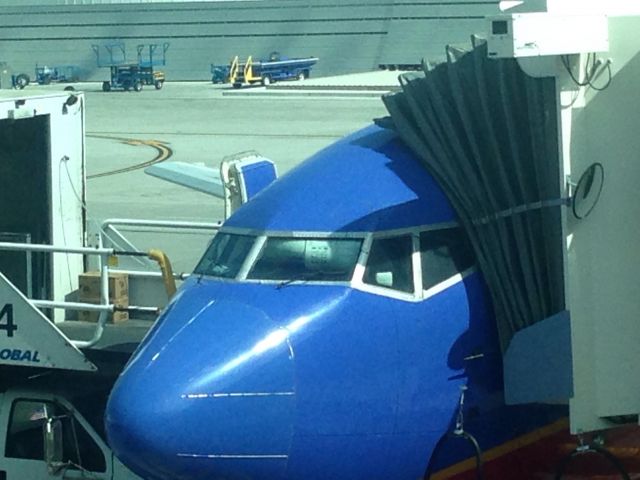 Boeing 737-500 — - Very friendly and comical flight crew on this SWA flight to KHOU, got to love the safty card sun visor
