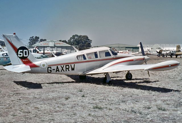 G-AXRW — - PIPER PA-30-TWIN COMANCHE - REG G-AXRW (CN 30-1774) - PARAFIELD AIRPORT ADELAIDE SA. AUSTRALIA - YPPF (12/8/1970) RACE NO.50 IN THE ENGLAND TO AUSTRALIA AIR RACE 1970. 35MM SLIDE CONVERSION SCANNED AT 6400 DPI.