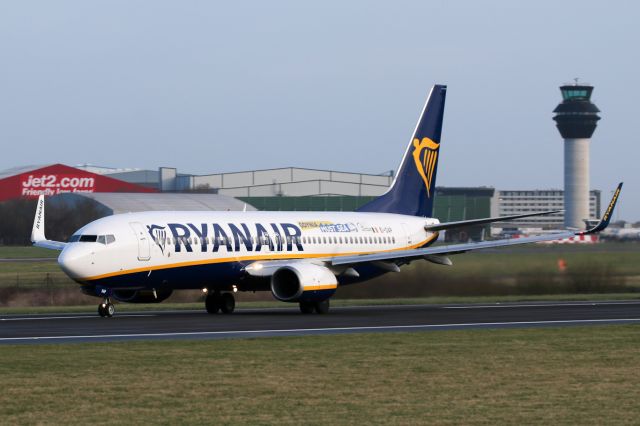 Boeing 737-800 (EI-DAP) - RYR3204 departing to Rome CIA.  ‘AP “Gdynia” is almost a dinosaur in the RYR fleet at 16 years old.  
