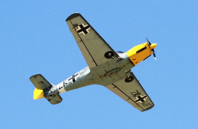 ZK-WFI — - New Zealands only Nord 1002 / Messerscmitt BF108 flying over with gear retracted.