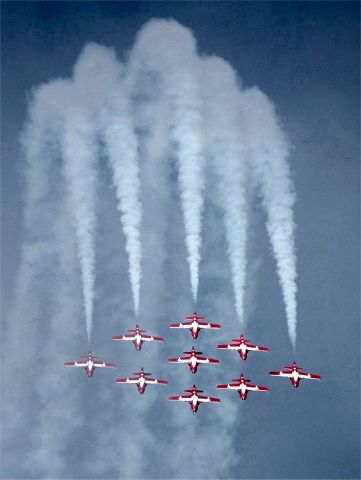 — — - Canadian Forces display team "The Snowbirds" dispaly at Elmendorf AFB, Alaska, USA