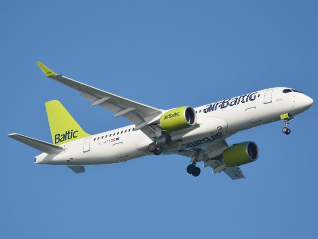 Airbus A220-300 (YL-AAT) - Photo from Kongelundsfortet