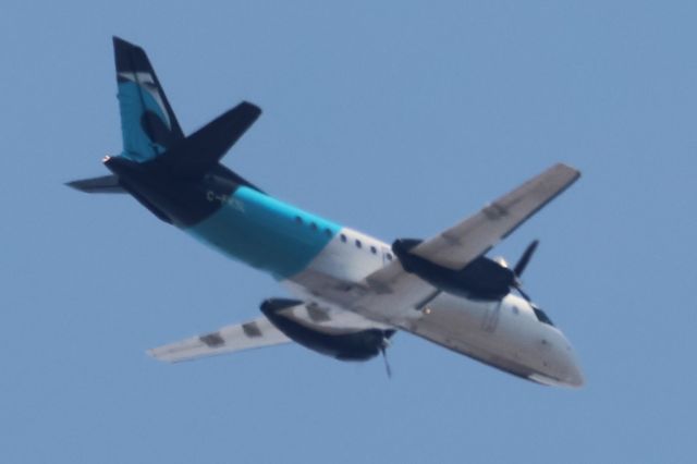 C-FKSL — - C-FKSL Saab 340-B Pascan Aviation Inc. De St-Hubert YHU. Vers Bonaventure YVB. Altitude 2243 Mètres. Vitesse 323 KM/H. Survolant la ville de Lavaltrie QC. Le 05-05-2025 à 12:30.
