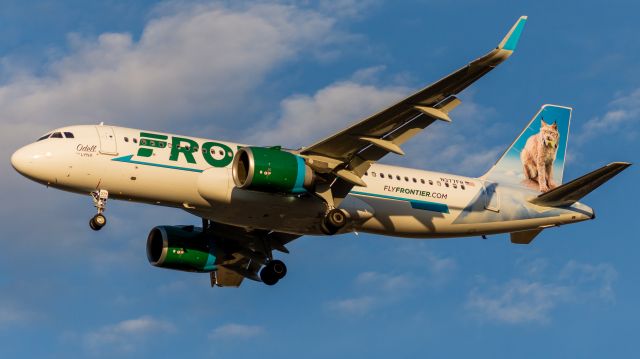 Airbus A320neo (N377FR) - Brand new (March '21) A320neo named Odell the Lynx arriving from Vegas (23 May, 2021)