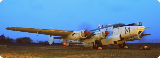 Avro 696 Shackleton (WR963) - An engine run on the Shackleton at Coventry Friday.