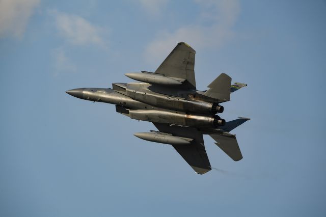 McDonnell Douglas F-15 Eagle (N80035) - This picture was taken from the ramp at the Reno Air Races in September of 2017.  This Eagle was from the 159th Fighter Wing (Bayou Militia).