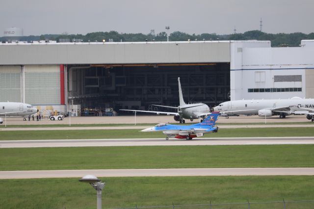 Lockheed F-16 Fighting Falcon (N68485) - Trio of F16s arriving for Indy 500 flyover practice.
