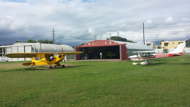 Piper NE Cub (N3682K) - Great view... Piper Cub and Cessna 150. Classics.