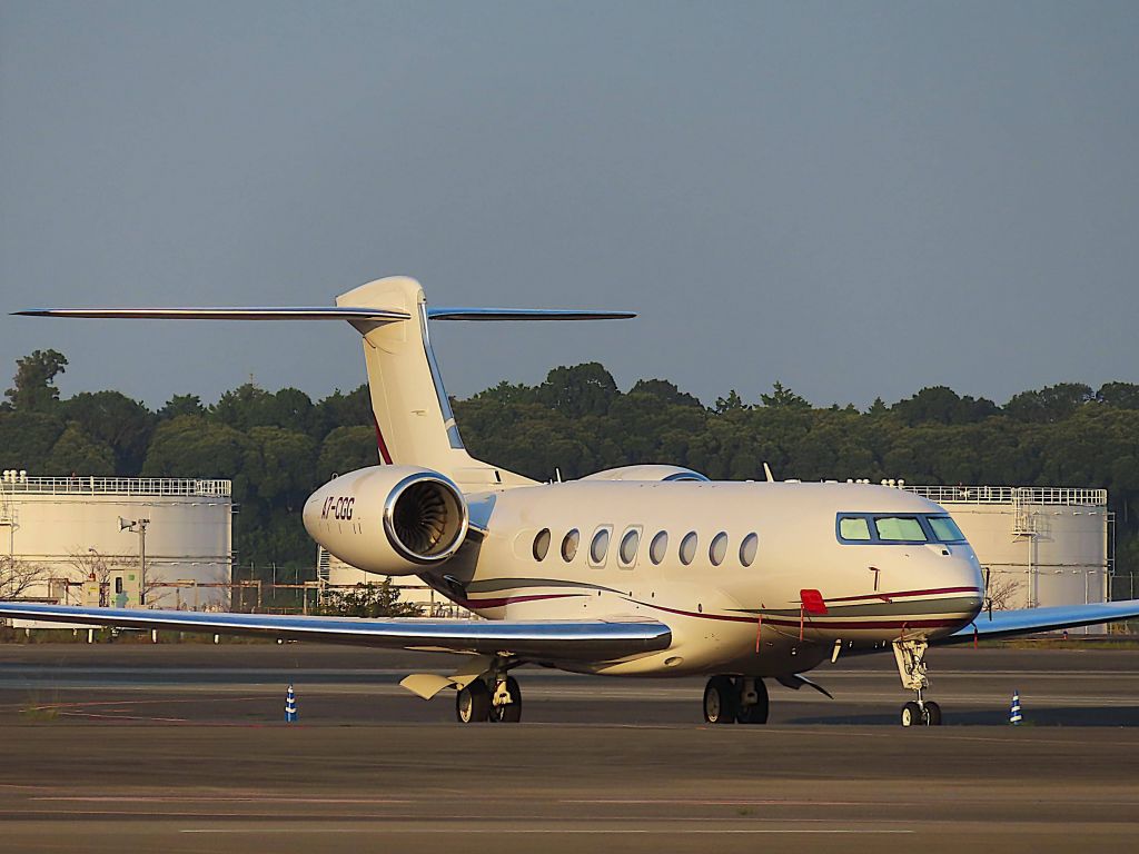 Gulfstream Aerospace Gulfstream G650 (A7-CGG) - I took this picture on Oct 14, 2020.br /QQE779/12  PVG-NRTbr /QQE779/16  NRT-SAN
