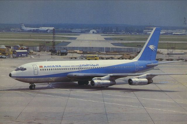 Boeing 720 (YA-HBA) - scanned from postcardbr /Ariana Afghan