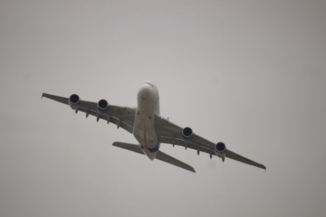 Airbus A380-800 (9M-MNA) - Malaysia Airlines first rare A388 service to Sydney as it rockets out on a cloudy winters day.