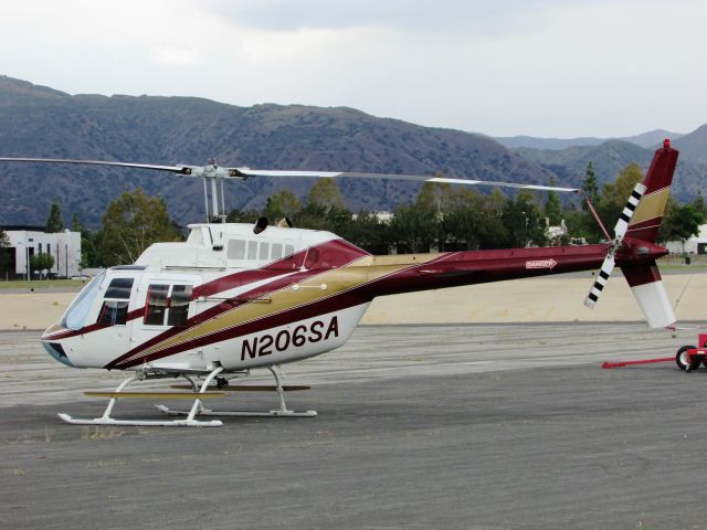 Bell JetRanger (N206SA) - Parked at Brackett Field