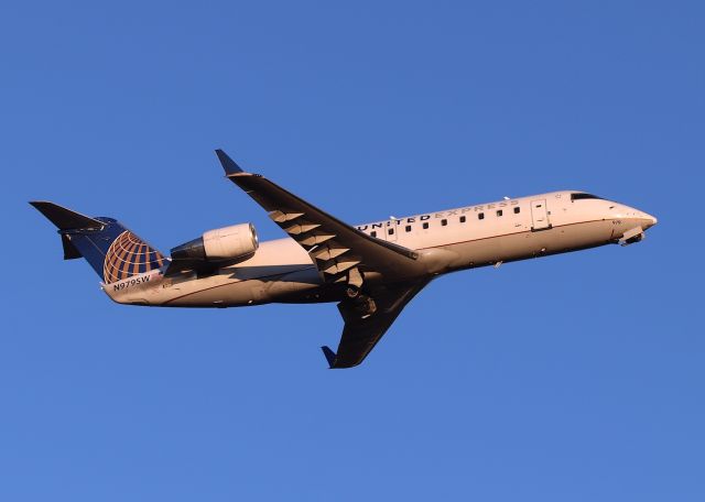 Canadair Regional Jet CRJ-200 (N979SW) - KRDD - the 6:30am flight to SFO departing right on time and tucking the gear before turning left on the long sweep back south on a very clear windy day in No California. The 2nd jet still at the terminal will leave for LAX in about 30 mins.