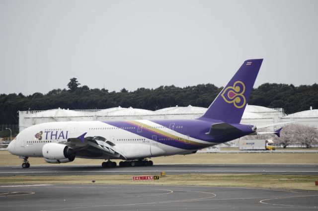 Airbus A380-800 (HS-TUE) - Landing at Narita Intl Airport R/W16R on 2017/04/10