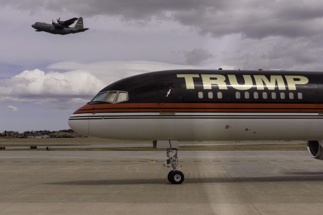 Boeing 757-200 (N757AF) - Trump N757AF; President Donald Trump’s personal Boeing 757 airliner, or “Trump Force One,” as some have dubbed it, landed at Cheyenne Regional Airport on 29 March 2018.br /br /The plane, departing from Washington, D.C., dropped off first daughter Ivanka Trump and her husband, Jared Kushner, on their way to Saratoga for a vacation.br /br /Cheyenne’s airport runway was the closest tarmac able to accommodate the 153-foot-long private jet, according to John Dunkin, Trump’s longtime pilot.br /br /The aircraft was one of the most notable symbols of Trump’s 2016 campaign.br /br /Now, it is primarily used by members of the extended Trump family, as the president, first lady Melania Trump and their son, Barron, are now under the care of the U.S. Air Force.br /br /Customized by the president himself, the plane is powered by Rolls-Royce RB211 turbofan engines, enabling it to fly for 16 hours at a speed of more than 500 miles per hour.br /br /The jet will be kept secure at Cheyenne Regional Airport until the Trump family’s return home.