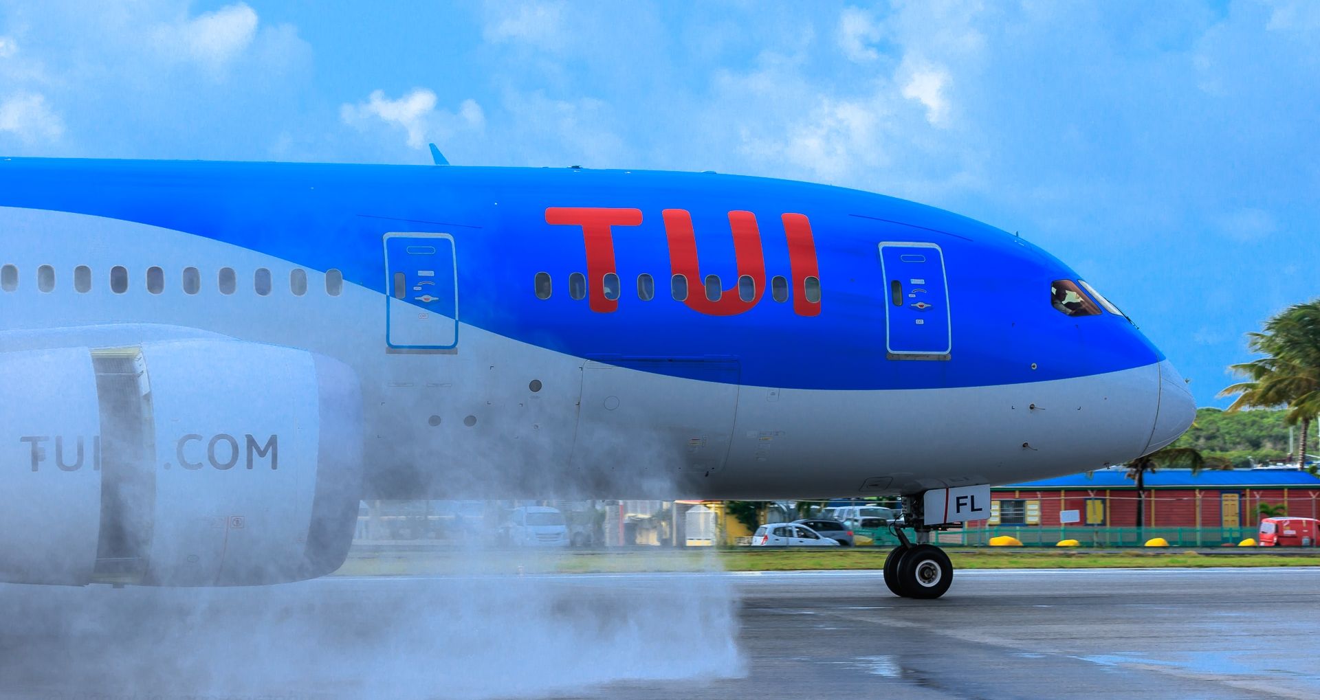 Boeing 787-8 (PH-TFL) - Arke fly at TNCM St Maarten after the rain!