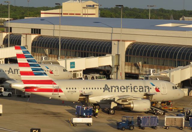 Airbus A319 (N733UW) - Format Steelers plane setting at gate July 28, 2015