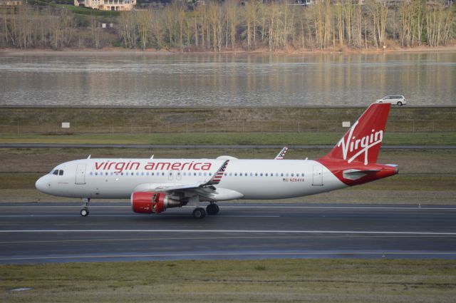 Airbus A320 (N284VA) - "Rabid Badger" operating as VRD1795 arriving on 28R from KLAX/LAX.