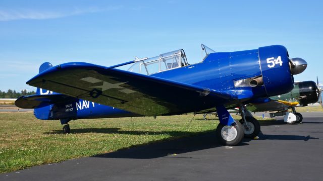 North American T-6 Texan (N154CF) - Heritage Flight Museum Warbird Weekend 8.19.17. A North American SNJ-5 (Ser #51985) parked on the museums ramp after the air show.