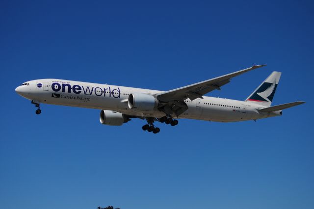 BOEING 777-300ER (B-KPL) - THE "ONEWORLD" LIVERIED CX 777-300ER ARRIVES LAX 24R.