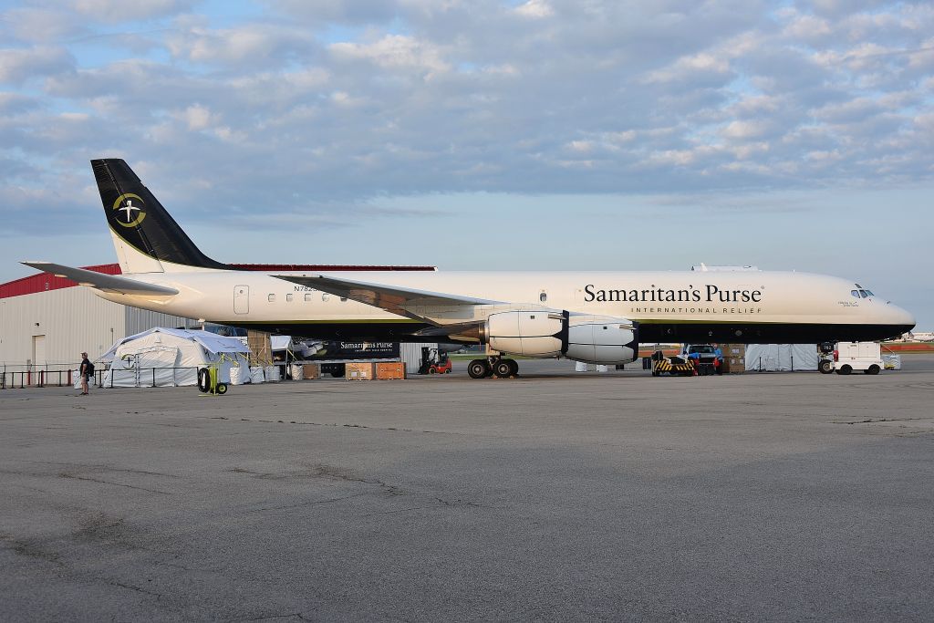 McDonnell Douglas DC-8-70 (N782SP) - Doing the Lord's work. Good people putting their ministry to work around the world every day. 07-22-23 at the Dayton International Airshow. DC-8-72 Combi. They also just picked up a B-757 freighter!