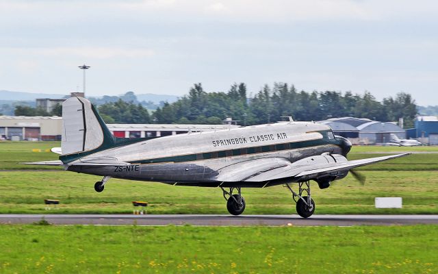 Douglas DC-3 (ZS-NTE) - springbok classic air dc-3 zs-nte landing at shannon 13/6/17.