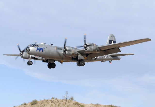 Boeing B-29 Superfortress (N529B) - Fifi on approach to land on Runway 25 Right