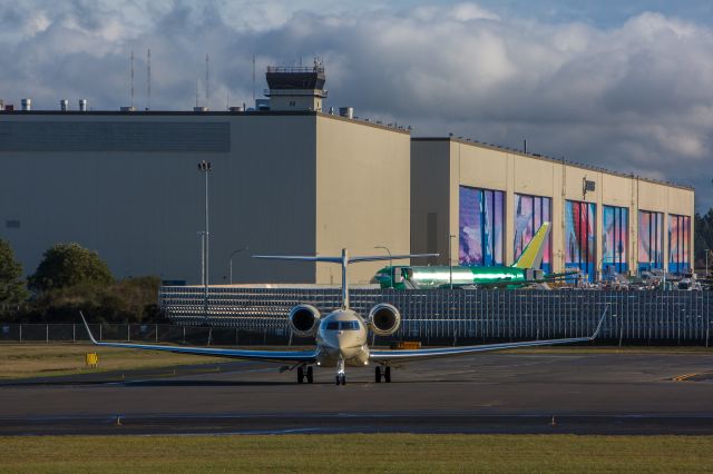 Bombardier Global Express (N194WM) - A Bombardier Global 6000 is testing with the FAA for future flights by commercial aircraft into Paine Field. 11 27 18