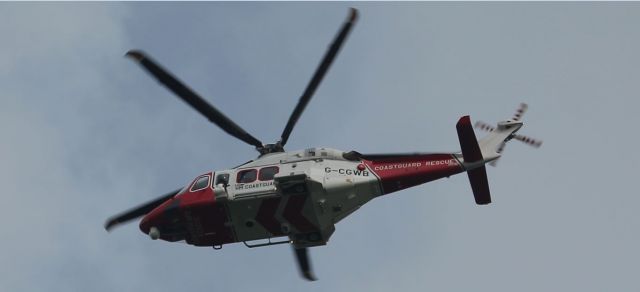 BELL-AGUSTA AB-139 (G-CGWB) - Agusta Westland AW139 helo "Coastguard Whiskey Bravo" over Southern England 17th Sept 2014 at 1500GMT. Entered the type as "A139" and FlightAware thinks its a Bell AB139. Its not.